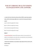 NUR 257 CHRONIC HEALTH NURSING&NewLine;EXAM QUESTIONS AND ANSWERS