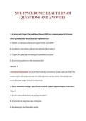 NUR 257 CHRONIC HEALTH EXAM&NewLine;QUESTIONS AND ANSWERS