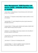 Sales Management - D099 Question and&NewLine;Answer &lbrack;2026&rsqb; &vert; UPDATED ACTUAL Exam &vert;&NewLine;A&plus; Verified