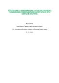 WGU C921 TASK 1&vert; ASSESSMENT AND EVALUATION STRATEGIES FOR MEASURING STUDENT LEARNING&vert; LATEST UPDATE WITH COMPLETE SOLUTIONS