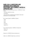 NURS 106 U&period;1 QUESTIONS AND ANSWERS WITH COMPLETE SOLUTIONS 100&percnt; CORRECT RATED A&plus; &vert;&vert;UPDATED 2026