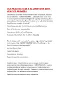 OCN PRACTICE TEST B 50 QUESTIONS WITH VERIFIED ANSWERS&comma;100&percnt;CORRECT