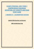 EXAMFX PERSONAL LINES TERMS &vert; COMPREHENSIVE INSURANCE DEFINITIONS&comma; KEY CONCEPTS AND EXAM STUDY GUIDE