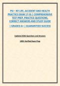 PSI &ndash; NY LIFE&comma; ACCIDENT AND HEALTH PRACTICE EXAM 17-55 &vert; COMPREHENSIVE TEST PREP&comma; PRACTICE QUESTIONS&comma; CORRECT ANSWERS AND STUDY GUIDE
