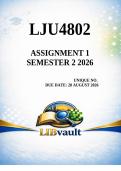 LJU4802 Assignment 1 Semester 2 2026 - Due 28 August 2026