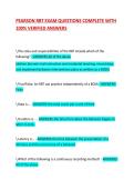PEARSON RBT EXAM QUESTIONS COMPLETE WITH 100&percnt; VERIFIED ANSWERS