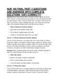 NUR 106 FINAL PART 2 QUESTIONS AND ANSWERS WITH COMPLETE SOLUTIONS 100&percnt; CORRECT&excl;&excl;&excl;