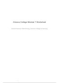 Natural Science&colon; Microbiology &lpar;BIO 205&rpar;&comma; Arizona College of Nursing&comma; Module 7 &mdash; Worksheet with Case Studies and Answers