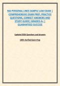 MA PERSONAL LINES SAMPLE LAW EXAM &vert; COMPREHENSIVE EXAM PREP&comma; PRACTICE QUESTIONS&comma; CORRECT ANSWERS AND STUDY GUIDE