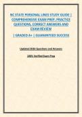 NC STATE PERSONAL LINES STUDY GUIDE &vert; COMPREHENSIVE EXAM PREP&comma; PRACTICE QUESTIONS&comma; CORRECT ANSWERS AND EXAM REVIEW