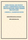 NORRIS PERSONAL LINES PROPERTY SECTION 2 &vert; COMPREHENSIVE EXAM PREP&comma; PRACTICE QUESTIONS&comma; CORRECT ANSWERS AND STUDY GUIDE