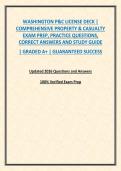WASHINGTON P&C LICENSE DECK &vert; COMPREHENSIVE PROPERTY & CASUALTY EXAM PREP&comma; PRACTICE QUESTIONS&comma; CORRECT ANSWERS AND STUDY GUIDE