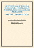 COMPREHENSIVE GUIDE TO PERSONAL LINES INSURANCE &vert; DWELLING&comma; LIABILITY AND HOMEOWNERS POLICIES&comma; EXAM PREP AND STUDY GUIDE