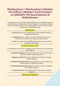 Med-Surg Exam 1 &sol; Med-Surg Exam 2 &lpar;Modules 3 & 4 & Exam 3 &lpar;Modules 5 and 6&rpar; Combined set &lpar;2026&sol;2027&rpar; 170&plus; Actual Questions & Verified Answers&NewLine;&NewLine;