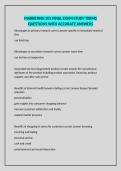 MARKETING 201 FINAL EXAM STUDY TERMS QUESTIONS WITH ACCURATE ANSWERS
