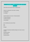 MARKETING 201 EXAM 1 QUESTIONS WITH ACCURATE ANSWERS