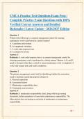 CMCA Practice Test Questions Exam Prep &vert; Complete Practice Exam Questions with 100&percnt; Verified Correct Answers and Detailed Rationales &vert; Latest Update 2026&sol;2027 Edition
