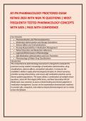 ATI PN PHARMACOLOGY PROCTORED EXAM &NewLine;RETAKE 2023 WITH NGN 70 QUESTIONS &vert; MOST &NewLine;FREQUENTLY TESTED PHARMACOLOGY CONCEPTS &NewLine;WITH SATA &vert; PASS WITH CONFIDENCE 