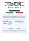 NSG 4800 Comprehensive Exam Study Guide &vert; 180 NCLEX-Style Questions and Answers &vert; Summer 2026 Update &vert; 100&percnt; Correct 