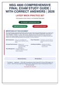 NSG 4800 Comprehensive Final Exam Study Guide &vert; 150 NCLEX-Style Questions and Answers &vert; 2026 Update &vert; 100&percnt; Correct 