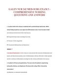 GALEN NUR 242 MED-SURG EXAM 3 -&NewLine;COMPREHENSIVE NURSING&NewLine;QUESTIONS AND ANSWERS