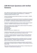 CDR RD Exam Questions with Verified Solutions