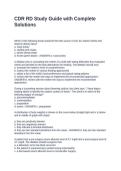 CDR RD Study Guide with Complete Solutions