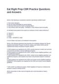 Eat Right Prep CDR Practice Questions and Answers
