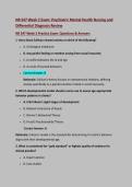 NR 547 Week 2 Exam&colon; Psychiatric Mental Health Nursing and&NewLine;Differential Diagnosis&comma; NR 547 Week 2 Exam  Review&colon;Questions & Answers&colon;Latest Updated Solution