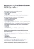 Management and Food Service Systems CDR EXAM-Graded A