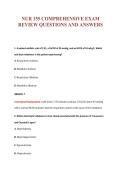 NUR 155 COMPREHENSIVE EXAM&NewLine;REVIEW QUESTIONS AND ANSWERS