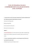 NUR 155 PHARMACOLOGY&NewLine;COMPREHENSIVE EXAM QUESTIONS&NewLine;AND ANSWERS