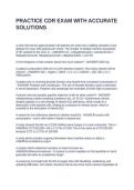 PRACTICE CDR EXAM WITH ACCURATE SOLUTIONS