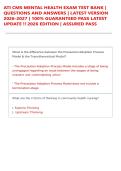 ATI CMS MENTAL HEALTH EXAM TEST BANK &vert; &NewLine;QUESTIONS AND ANSWERS &vert; LATEST VERSION &NewLine;2026-2027 &vert; 100&percnt; GUARANTEED PASS LATEST &NewLine;UPDATE &excl;&excl; 2026 EDITION &vert; ASSURED PASS  