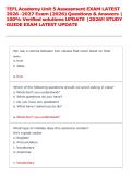 TEFL Academy Unit 5 Assessment EXAM LATEST &NewLine;2026 -2027 Exam &lpar;2026&rpar; Questions & Answers &vert; &NewLine;100&percnt; Verified solutions UPDATE &vert;2026&excl;&excl; STUDY &NewLine;GUIDE EXAM LATEST UPDATE 