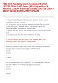 TEFL Unit Academy Unit 6 Assessment EXAM &NewLine;LATEST 2026 -2027 Exam &lpar;2026&rpar; Questions & &NewLine;Answers &vert; 100&percnt; Verified solutions UPDATE &vert;2026&excl;&excl; &NewLine;STUDY GUIDE EXAM LATEST UPDATE 