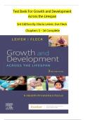Test Bank for Growth and Development Across the Lifespan 3rd Edition by Gloria Leifer & Eve Fleck ISBN&NewLine;