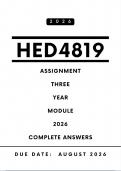 HED4819 Assignment 3 Answers - Year Module 2026 &vert; Due Date August 2026