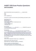 AAERT CER Exam Practice Questions and Answers