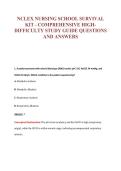 NCLEX NURSING SCHOOL SURVIVAL&NewLine;KIT - COMPREHENSIVE HIGH-&NewLine;DIFFICULTY STUDY GUIDE QUESTIONS&NewLine;AND ANSWERS