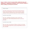 Exam 1&colon; NU131 &sol; NU 131 &lpar;Latest 2025 &sol; 2026&rpar; Nursing and &NewLine;Healthcare I &vert; Questions & Answers &vert; 100 &percnt; Correct &vert; Grade A &ndash; &NewLine;Galen College of Nursing-San Antonio 