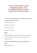 NURS 354 QUIZ 1 - PATHOPHYSIOLOGY&NewLine;AND ADVANCED CONCEPTS&period; EXAM&NewLine;QUESTIONS AND ANSWERS