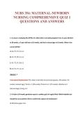 NURS 354&colon; MATERNAL-NEWBORN&NewLine;NURSING COMPREHENSIVE QUIZ 1&NewLine;QUESTIONS AND ANSWERS