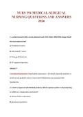 NURS 354 MEDICAL-SURGICAL&NewLine;NURSING QUESTIONS AND ANSWERS&NewLine;2026