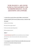 NURS 354 QUIZ 1&colon; ADVANCED&NewLine;CLINICAL MANAGEMENT AND&NewLine;PATHOPHYSIOLOGY&period; EXAM&NewLine;QUESTIONS AND ANSWERS