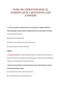 NURS 354&colon; GERONTOLOGICAL&NewLine;NURSING QUIZ 1 QUESTIONS AND&NewLine;ANSWERS