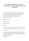 NSG 4800 COMPREHENSIVE FINAL&NewLine;EXAM STUDY GUIDE QUESTIONS AND&NewLine;ANSWERS