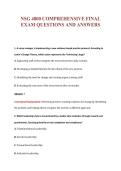 NSG 4800 COMPREHENSIVE FINAL&NewLine;EXAM QUESTIONS AND ANSWERS