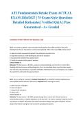 ATI Fundamentals Retake Exam ACTUAL EXAM 2026&sol;2027 &vert; 75 Exam-Style Questions Detailed Rationales &vert; Verified Q&A &vert; Pass Guaranteed - A&plus; Graded&NewLine;&NewLine;