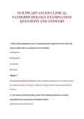 NUR 555 ADVANCED CLINICAL&NewLine;PATHOPHYSIOLOGY EXAMINATION&NewLine;QUESTIONS AND ANSWERS